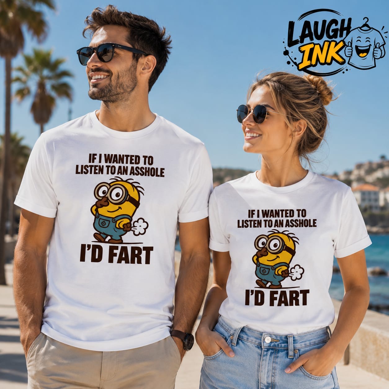 If I Wanted to Listen to an Asshole I'd Fart T-Shirt by Laugh Ink