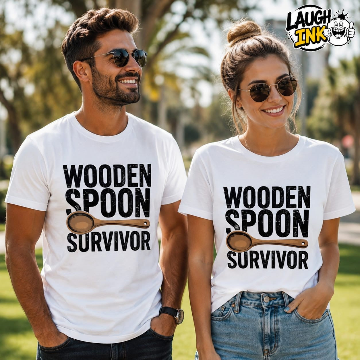 Wooden Spoon Survivor T-Shirt by Laugh Ink