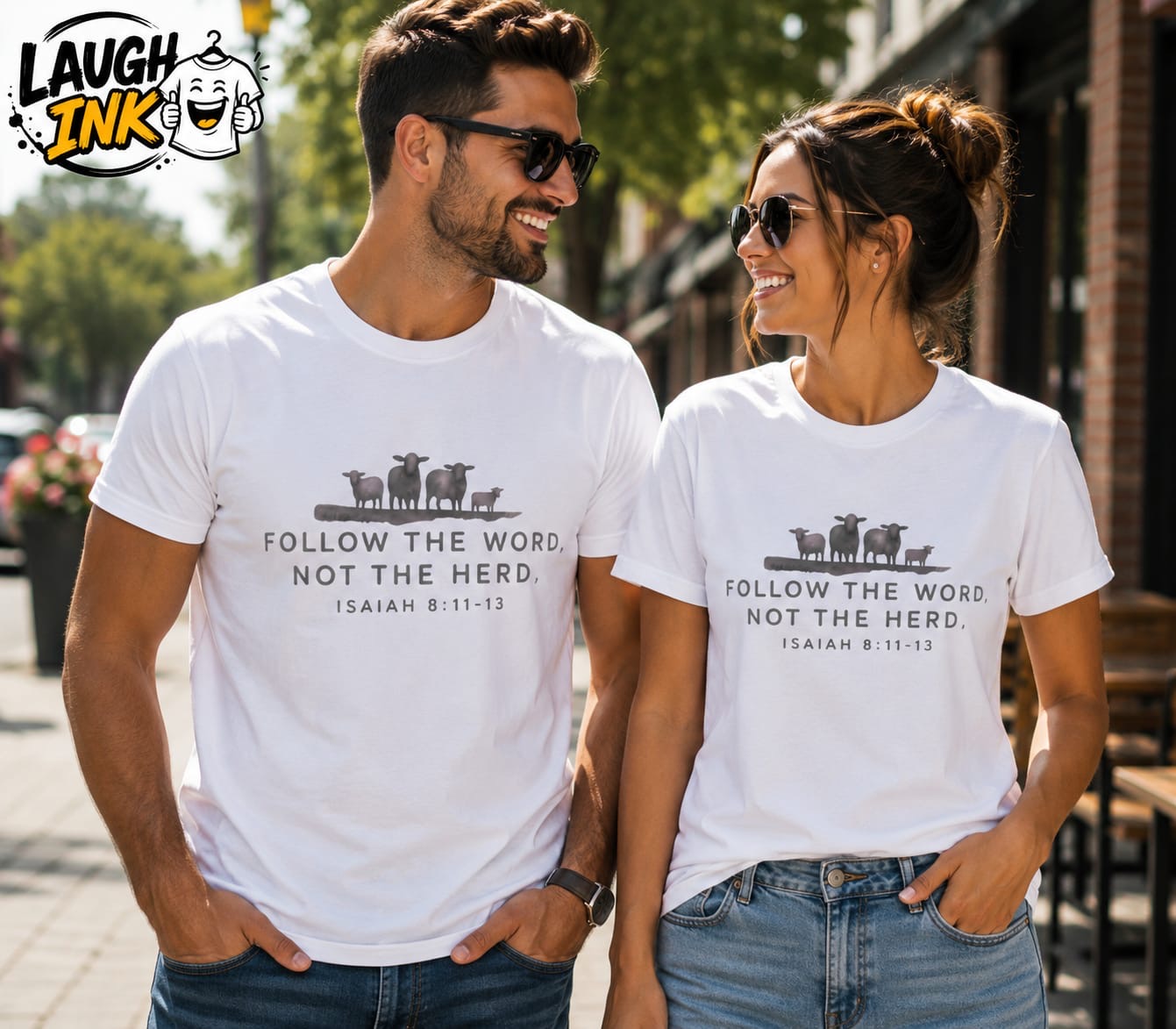 Follow the Word, Not the Herd Isaiah 8:11-13 T-Shirt by Laugh Ink